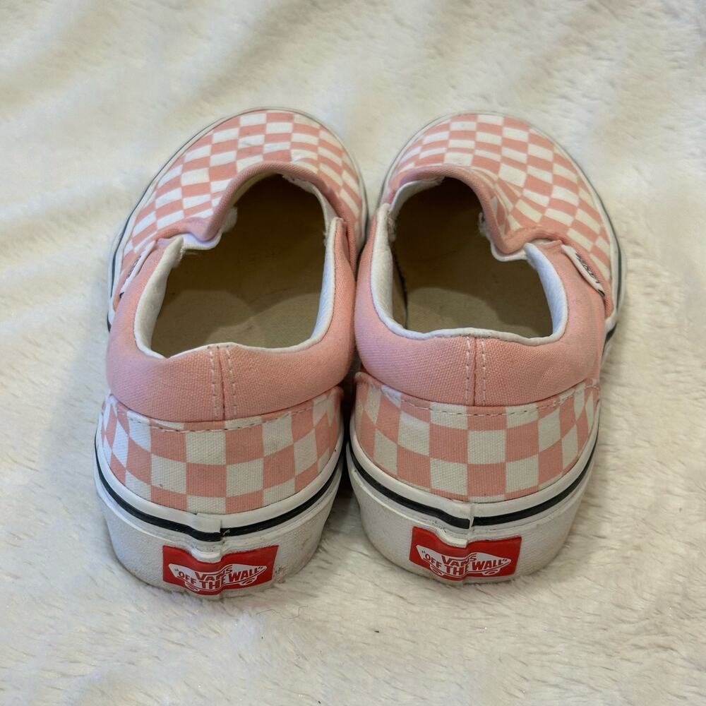 Vans Pink and White Checkered Kids Sneakers - Picture 4 of 8